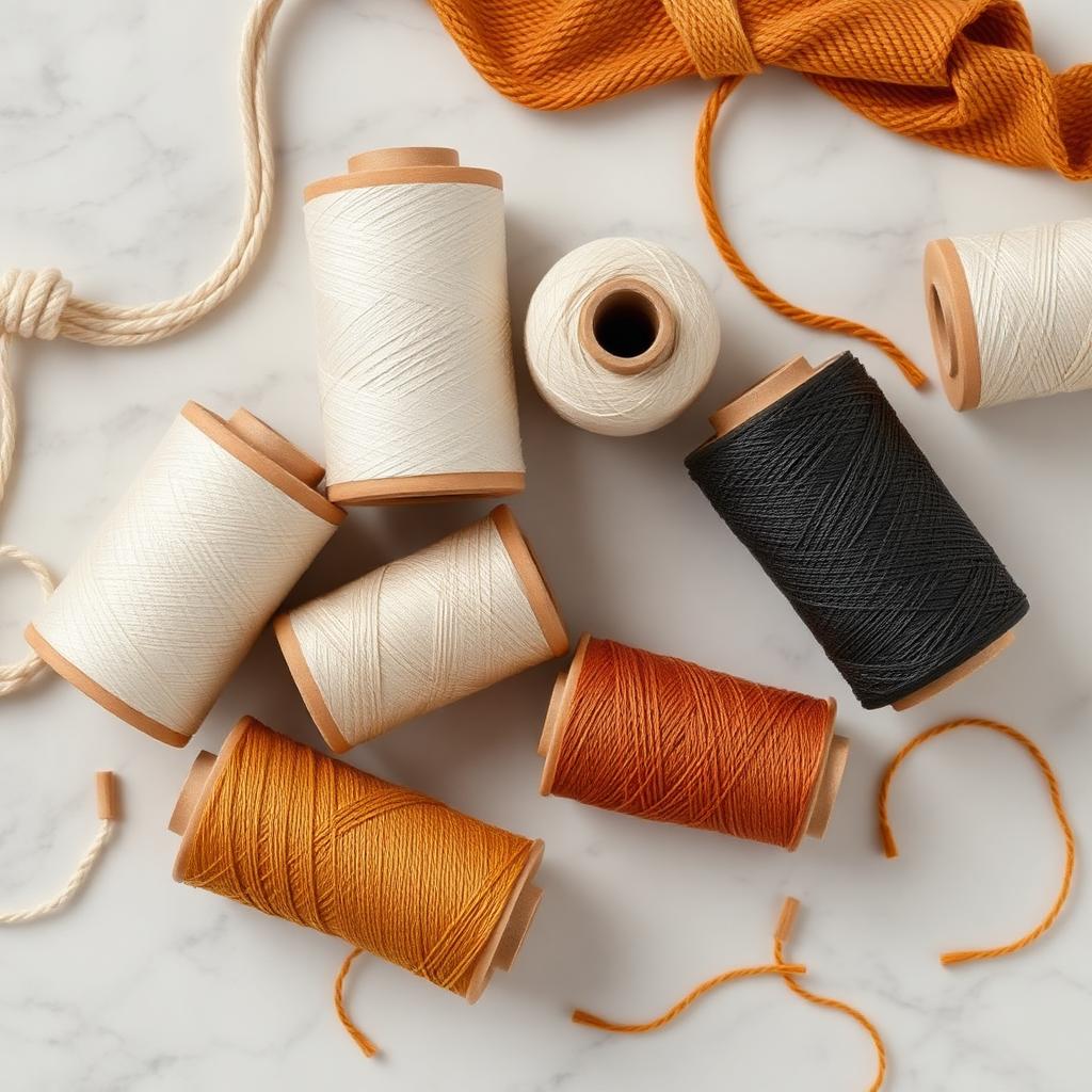 Spools of thread in desert tones